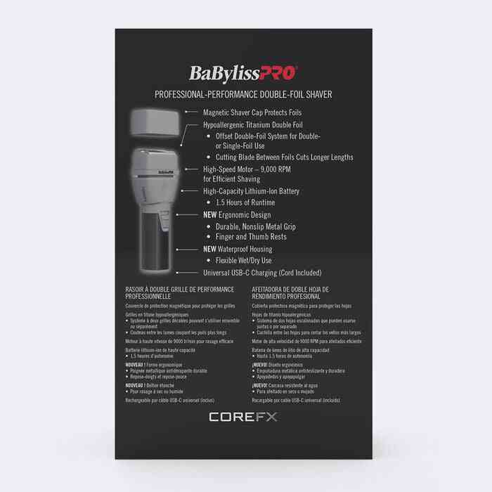 BaBylissPRO Double Foil Shaver | Hypoallergenic, Waterproof