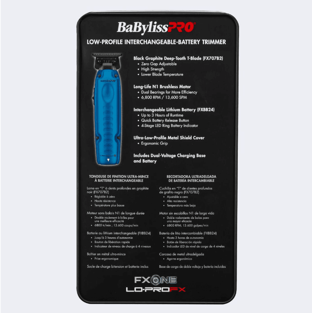 BaBylissPRO Lo-ProFX Limited Edition Black & Blue Trimmer (FX729BL) - Modern Barber Supply