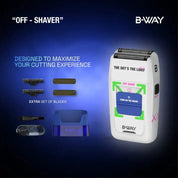B-Way NEW Urban Shorty Clipper &amp; OFF Shaver White – Professional 2-in-1 Barber Set