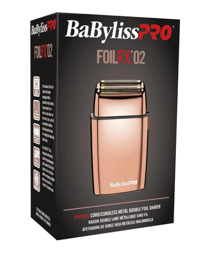 BABYLISSPRO® FOILFX02™ CORDLESS ROSE GOLD METAL DOUBLE FOIL SHAVER - Modern Barber Supply