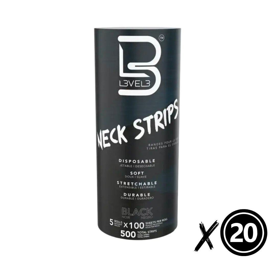 L3VEL3 NECK STRIPS 5 ROLLS X 100 - BLACK - Modern Barber Supply