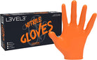 L3VEL3 NITRILE GLOVE (100 PACK) - ORANGE - Modern Barber Supply