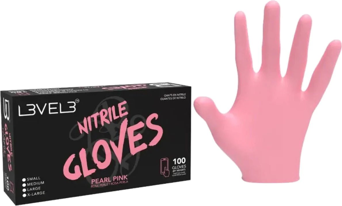 L3VEL3 NITRILE GLOVE (100 PACK) - PEARL PINK
